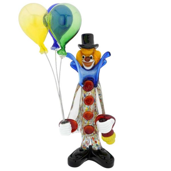 Murano Sculptures | Murano Glass Clown with Balloons