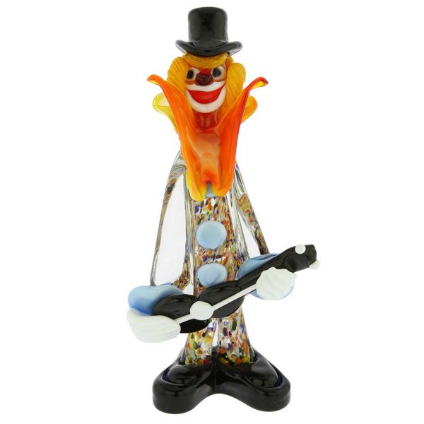Murano Glass Clown With Guitar