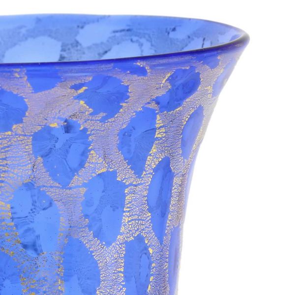 Murano Glass Goblet - Blue and Gold