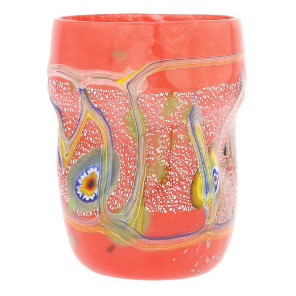 Modern Art Murano Glass Tumbler - Red