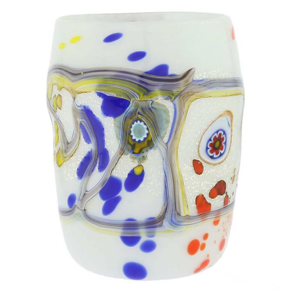 Modern Art Murano Glass Tumbler - White