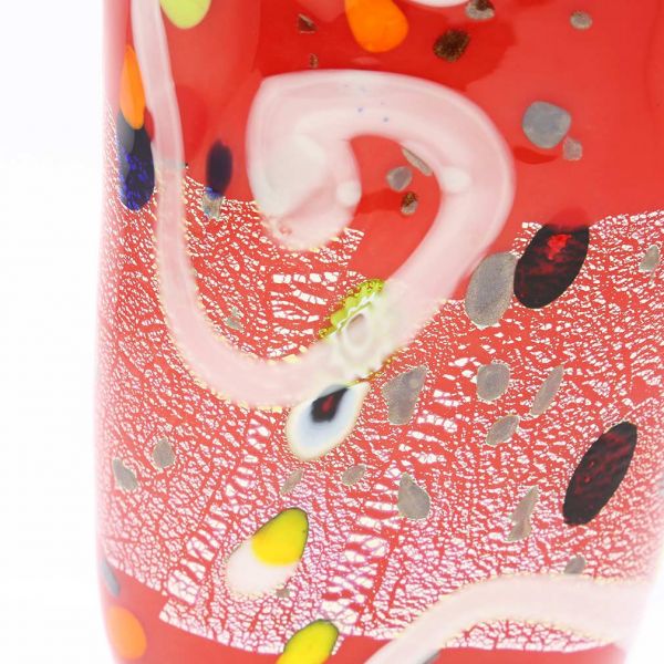 Modern Art Murano Glass Vase - Red