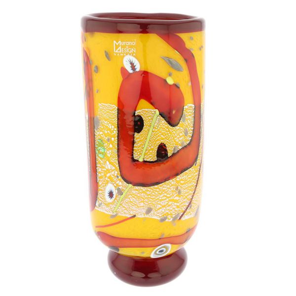 Modern Art Murano Glass Vase - Yellow