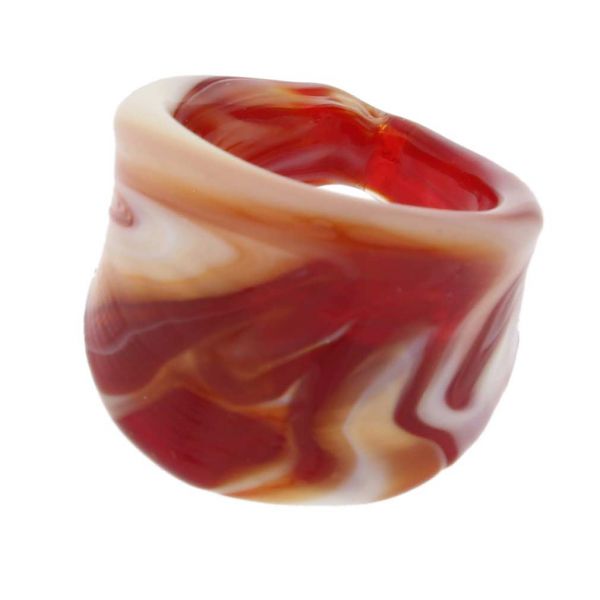 Venetian Marble Ring - Red