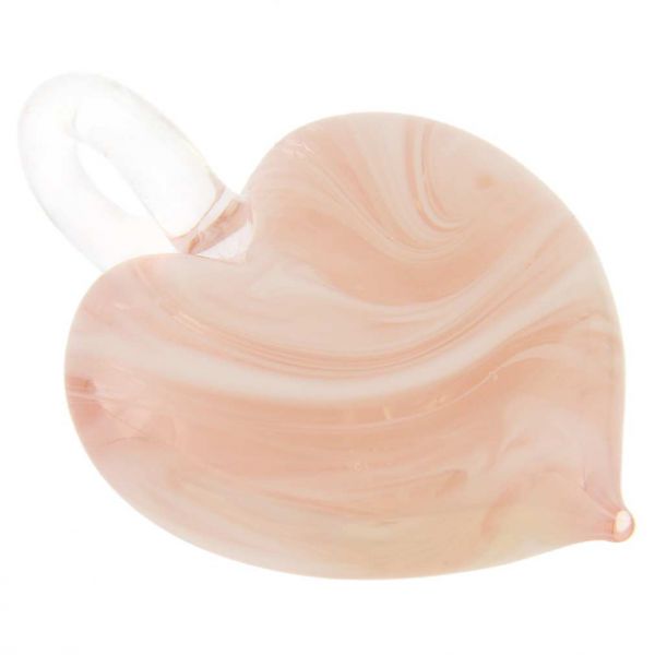 Venetian Marble Heart Pendant - Cream