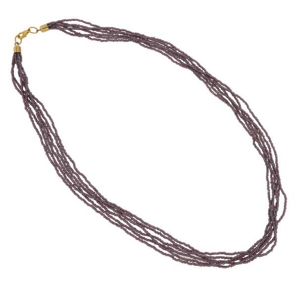 Six Strand Seed Bead Necklace - Light Purple