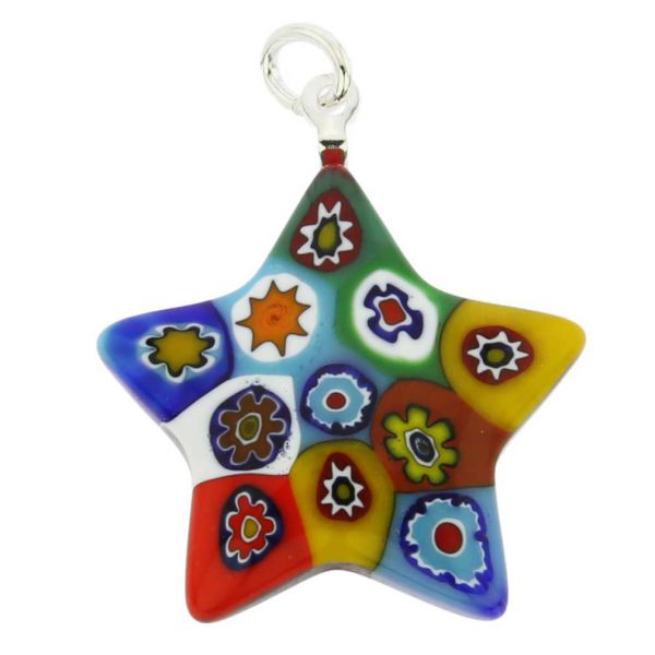 Millefiori Star Pendant - Multicolor