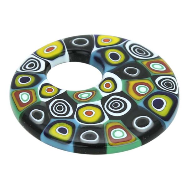 Millefiori Medium Round Pendant - Abstract Multicolor