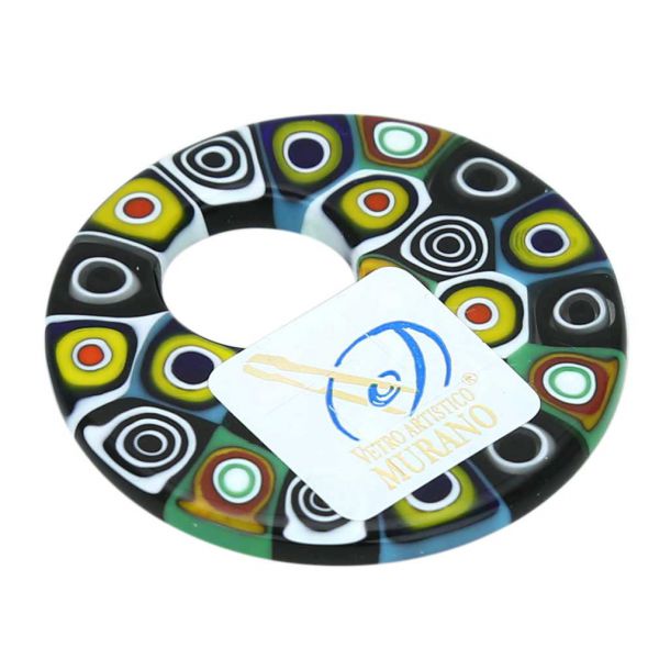 Millefiori Medium Round Pendant - Abstract Multicolor