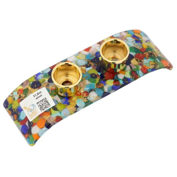 Murano Glass Shabbat Candle Holder - Multicolor