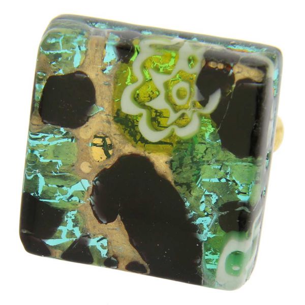 Venetian Reflections Ring - Square With Adjustable Band