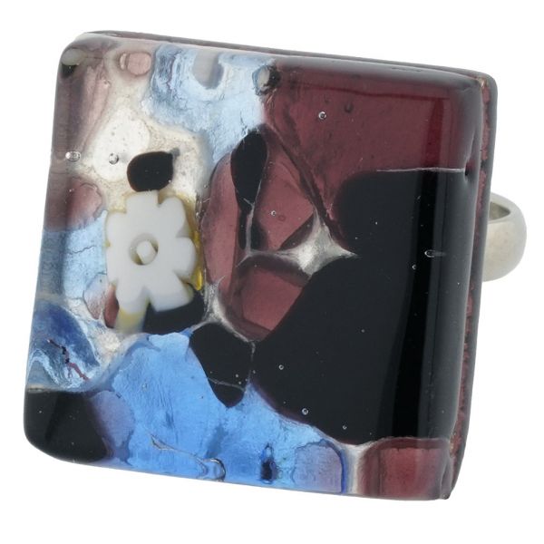 Venetian Reflections Ring - Square With Adjustable Band #5