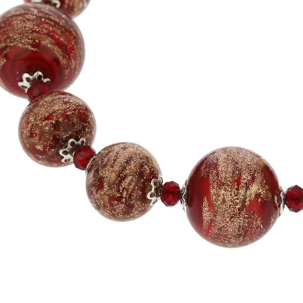 Starlight Balls Murano Bracelet - Red