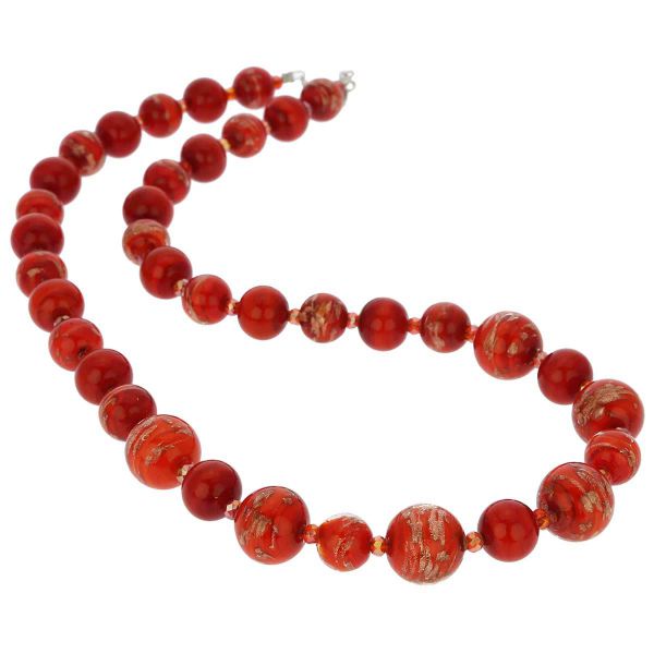 Starlight Murano Necklace - Fire Red