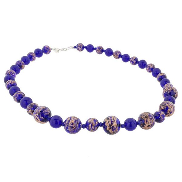 Starlight Murano Necklace - Navy Blue