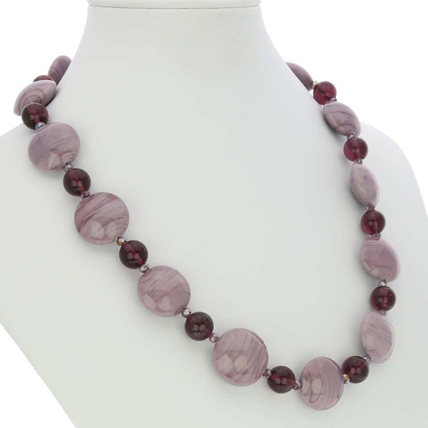 Murano Necklaces | Murano Wonders Necklace - Purple Cream