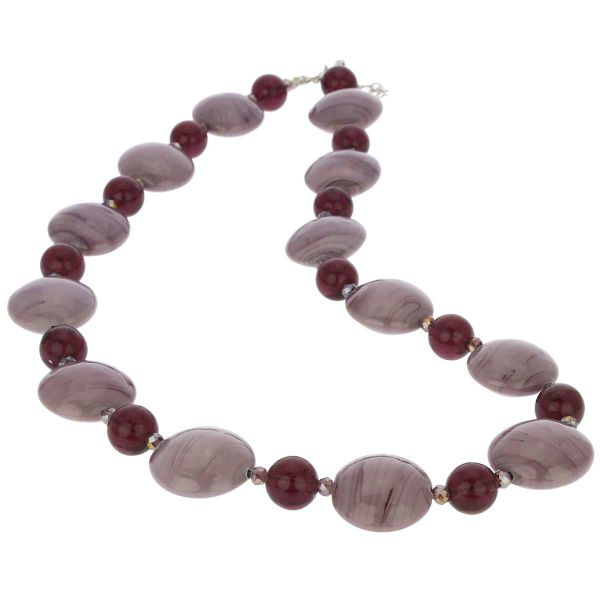 Murano Necklaces | Murano Wonders Necklace - Purple Cream