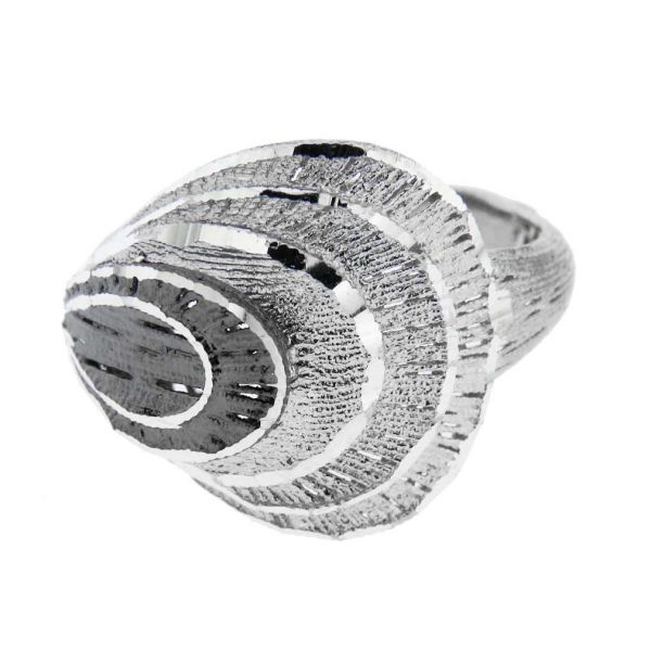 Fancy Fan Italian Sterling Silver Ring