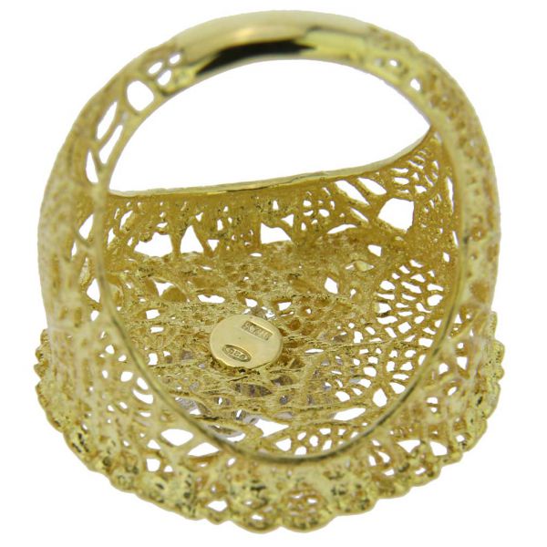 Italian Rose Sterling Silver Gold-Plated Ring