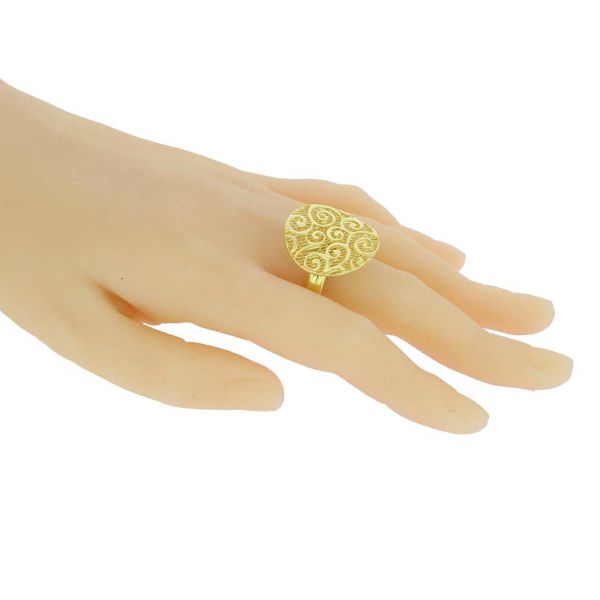Graceful Twists Sterling Silver Gold-Plated Ring