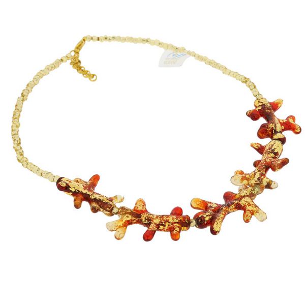 Murano Glass Coral Necklace