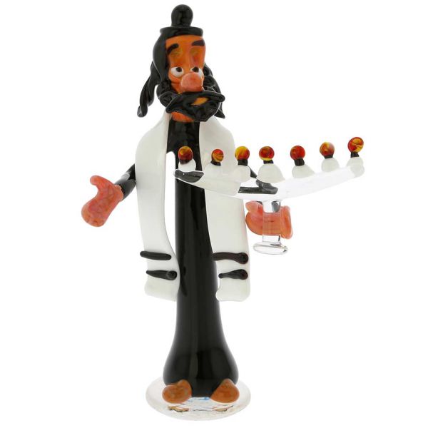 Murano Glass Rabbi With Menorah
