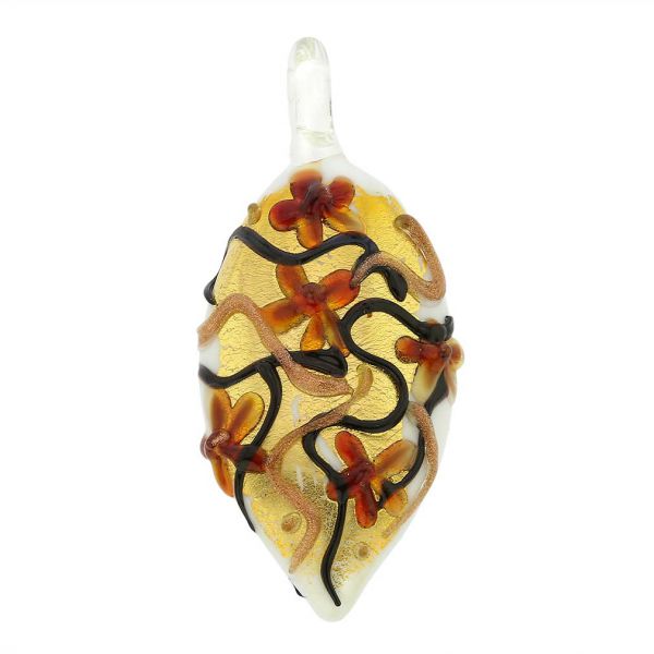 Murano Pendants Fiori Murano Leaf Pendant