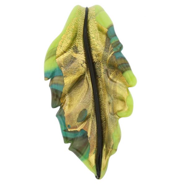 Chalcedony Murano Leaf Pendant