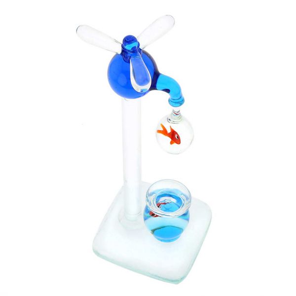 Murano Glass Faucet and Aquarium With Fish