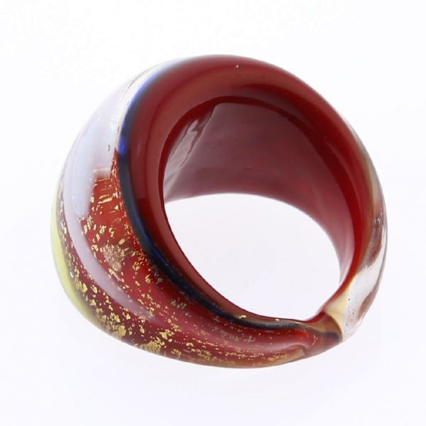 Avventurina Sparkling Red Ring In Domed Design