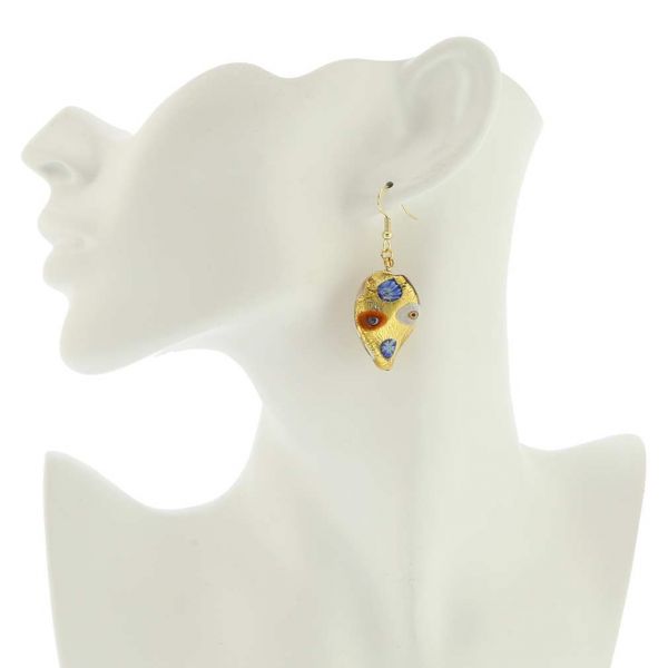 Murano Glass Klimt Spiral Earrings