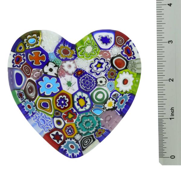 Murano Millefiori Heart Plate - Multicolor