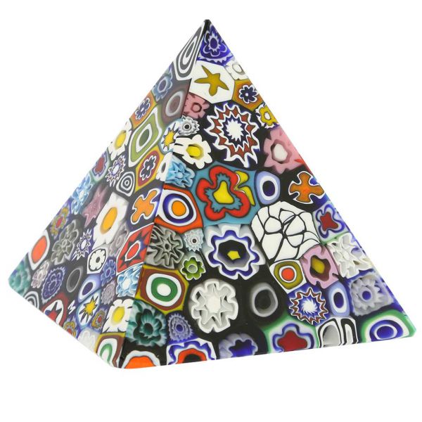 Murano Paperweights | Murano Millefiori Pyramid