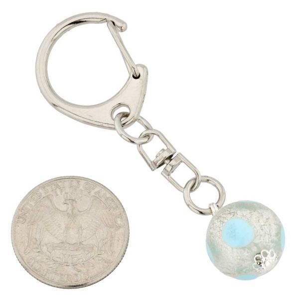 Murano Ball Keychain - Silver
