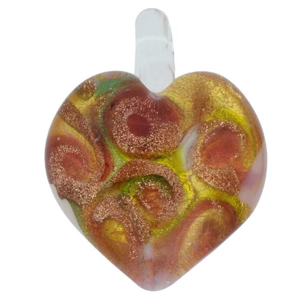 Tender Heart Pendant- Multicolor Swirl