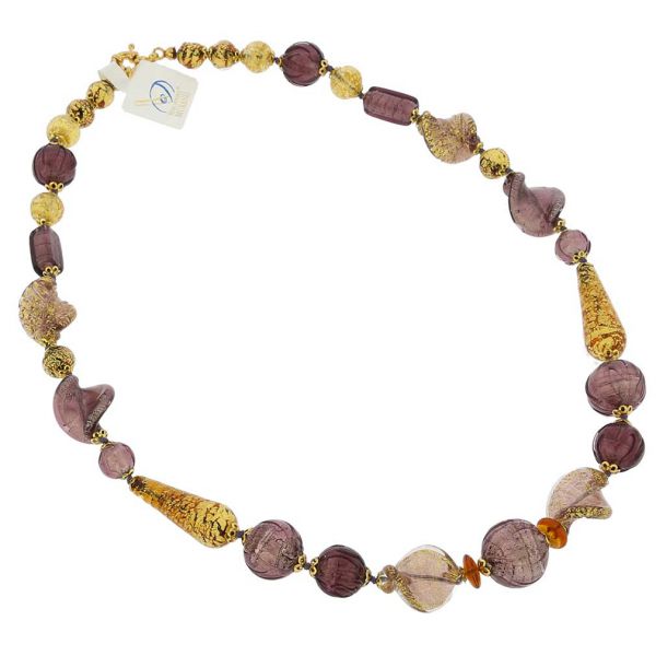 Necklace Murano Splendor - Purple and Gold