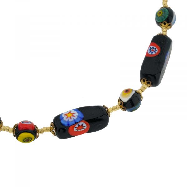 Antique Venetian Beads Murano Glass Necklace - Milky White