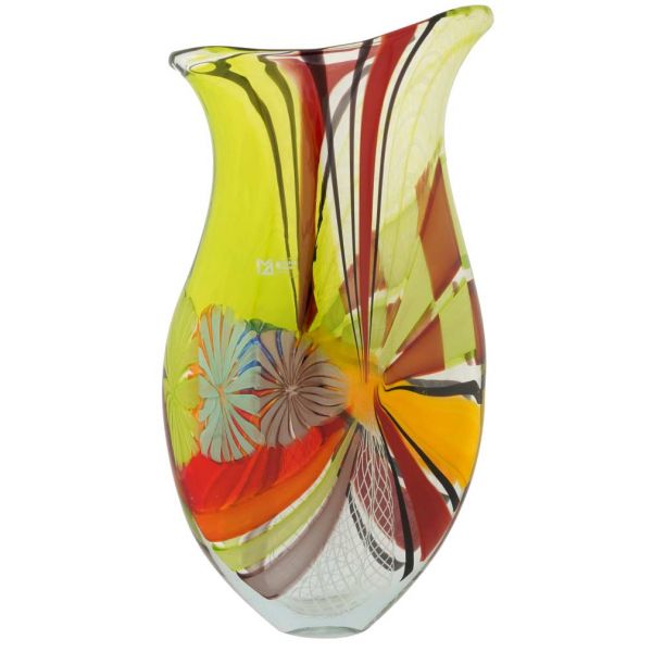 Battuto Murano Glass Vase - Morning Sun