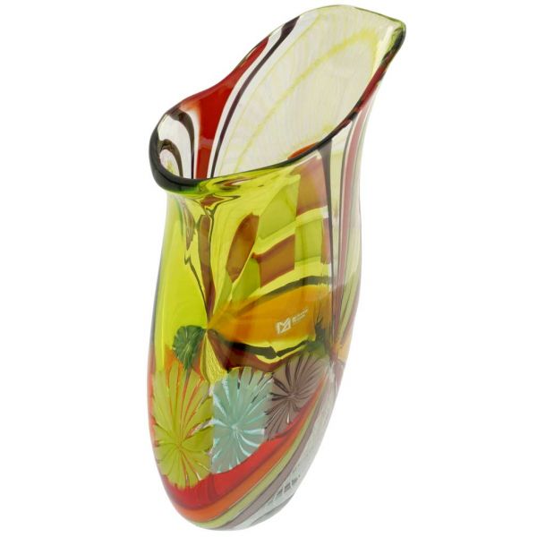 Battuto Murano Glass Vase - Morning Sun