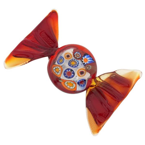 Murano Glass Millefiori Candy - Red