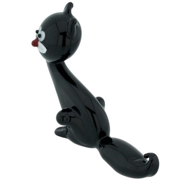 murano glass black cat