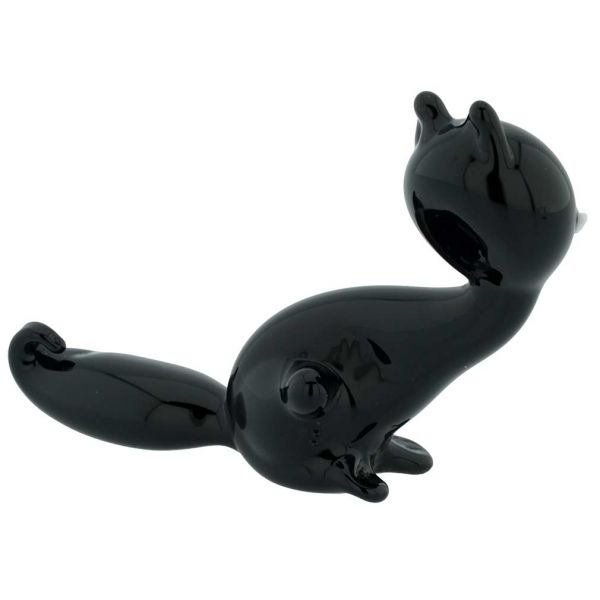 murano glass black cat