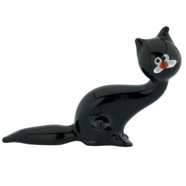 murano glass black cat