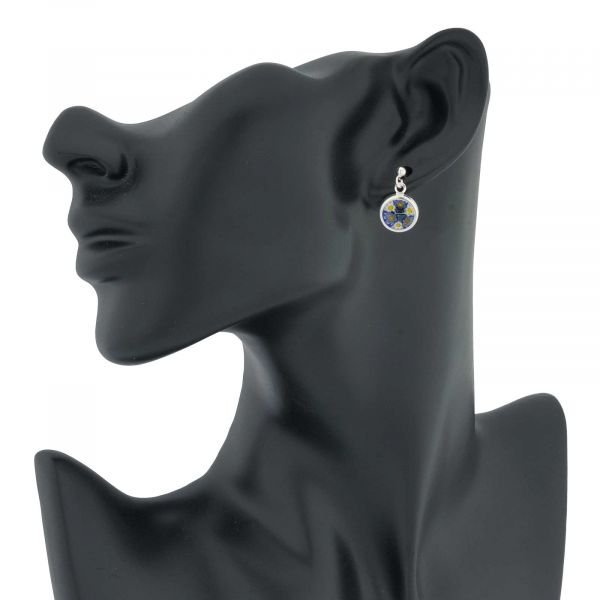 Silver-Framed Millefiori Earrings