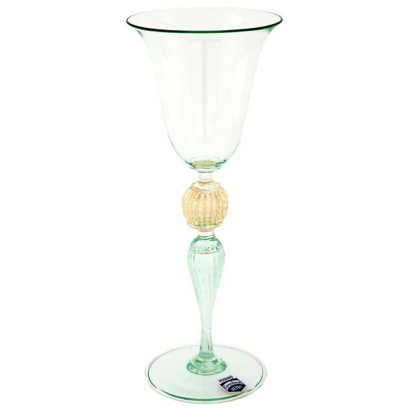 Vintage Murano Glass Salviati Swan Wine Glass Goblet - Blue
