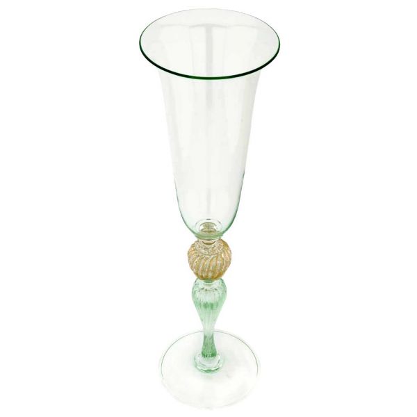 Vintage Murano Glass Salviati Swan Champagne Glass Goblet - Blue