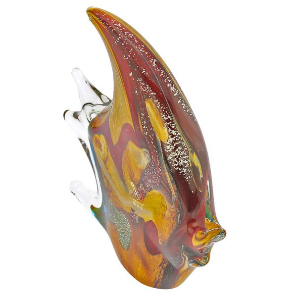 Murano Glass Fish - Rainbow Chalcedony