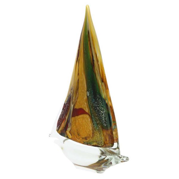 Murano Glass Large Sailboat - Chalcedony