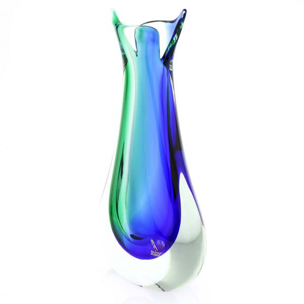 Murano Sommerso Vase - Green Blue | Unique Glass Vases | Glass Of Venice