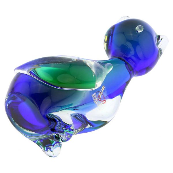 Murano Glass Cat - Blue and Green